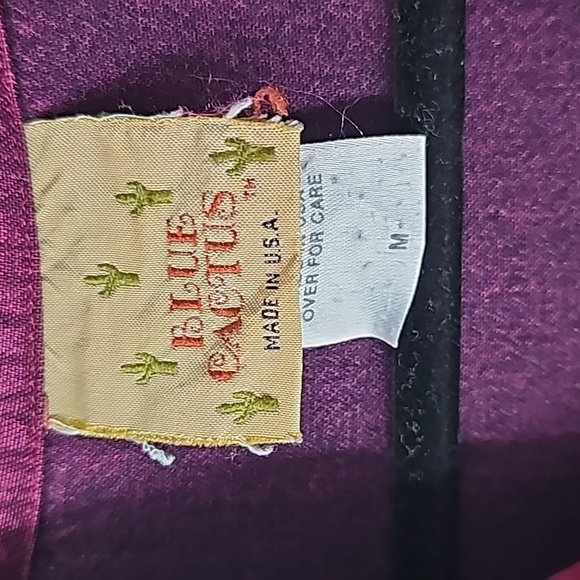 Blue Cactus VTG Western Rustic Prarie Boho Midi Dress Painted Patch Print Detail - Picture 3 of 11